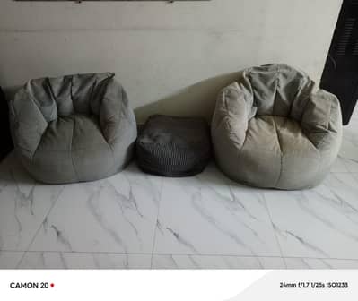 grey bean bags