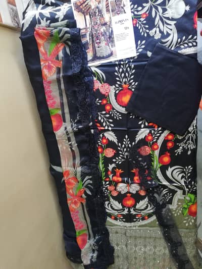 3 piece lawn with embroidered patches