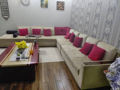 L shaped sofa ( good condition)  - 7 seater