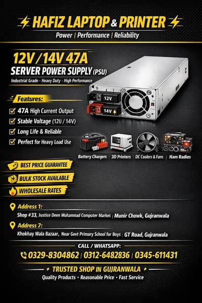 12V 14V 47A Server Power Supply PSU for Battery Charging / CCTV / LED