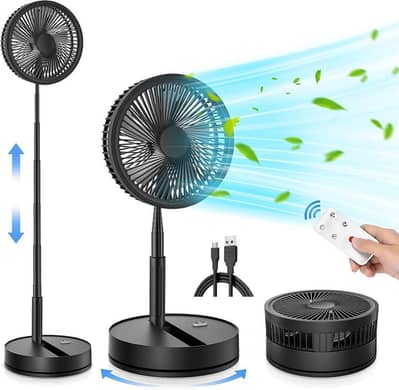 PORTABLE RECHARGEABLE FAN 10W GREEN abs