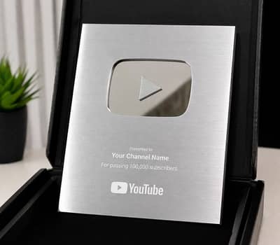 Original YouTube Silver Play Button – 100K Subscribers Award For Sale
