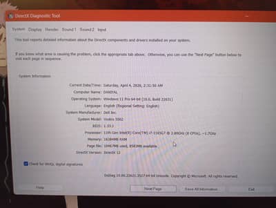 Dell Vostro i7 11 gen