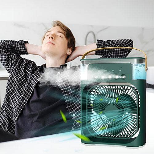 Portable Mini Air Conditioner Mist Fan 10-Inch Rectangle Portable USB Air Cooling Mini Fan - Compact, Powerful in pakistan