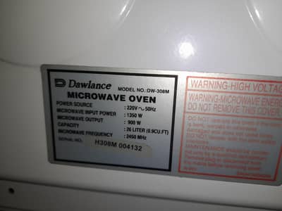 dawlance microwave oven condition 10/10