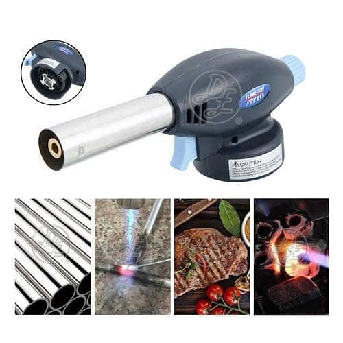 915 Outdoor Camping BBQ Flame Gas Torch Automatic Piezoel electricity Ignite Soldering Welding