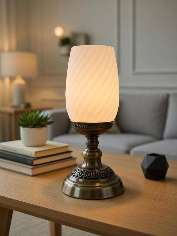 Crystal Table Lamp with Fabric Shade – 3 Light Modes (White, Natural, Blue) – Modern Bedside Lamp – Metal & Crystal Base – 22 Inch Decorative Lamp