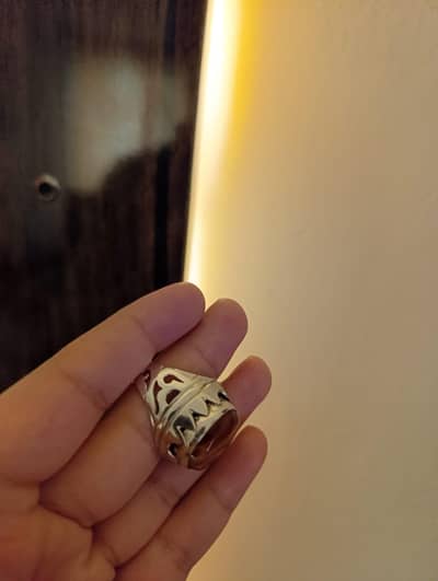 Original Sulemani Aqeeq Ring in Pure Silver ( Chandi )