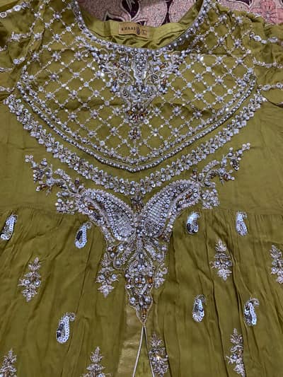 Stunning Mustard Yellow Embroidered Anarkali Suite (Brand New Conditi
