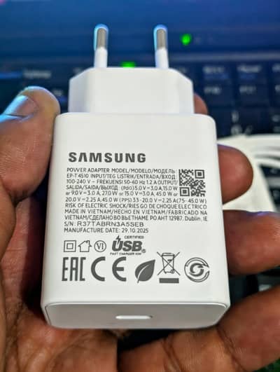  Samsung 45W Original Charger + Cable 