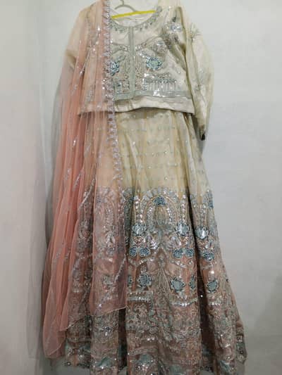 Beautiful Heavily Embroidered Lehenga Choli with Net Dupatta 3 Piece