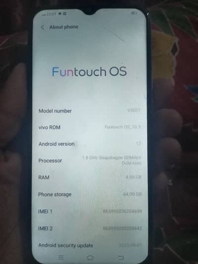 vivo v2027 model in good condition urgent sale