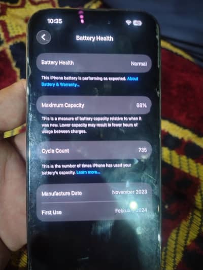 15 pro black color 128 gb ROM