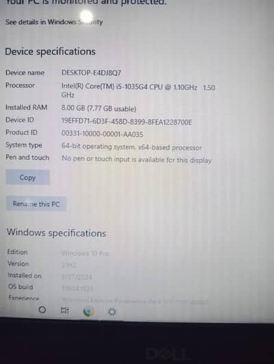 Dell i5 10th Generation