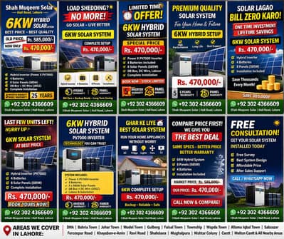 6KW Solar System in Lahore – Hybrid System at Best Price 