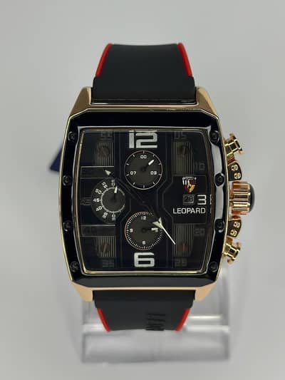 Leopard Luxury Chronograph Silicone Strap Watch