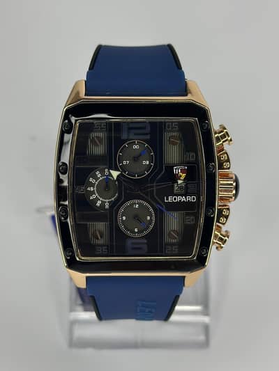 Leopard Luxury Chronograph Silicone Strap Watch