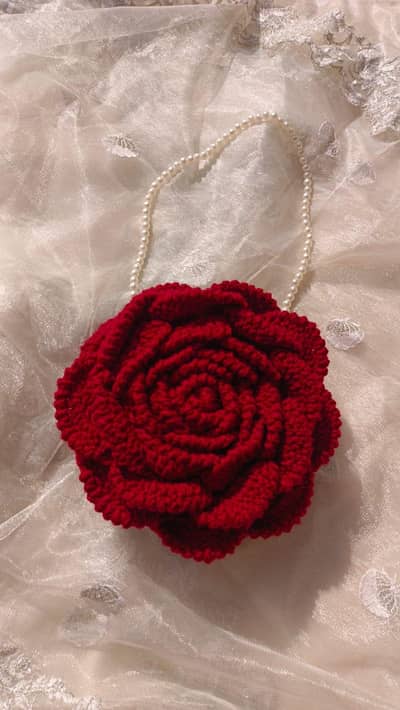 handmade crochet rose bags (kids, medium, large)