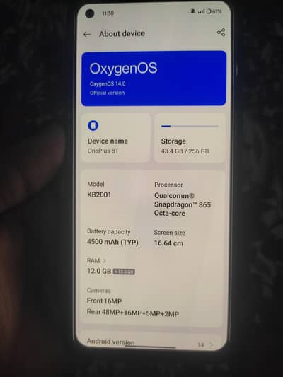 oneplus 8t 10/10 dual sim approved