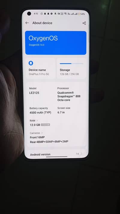 one plus 9 pro 12/256