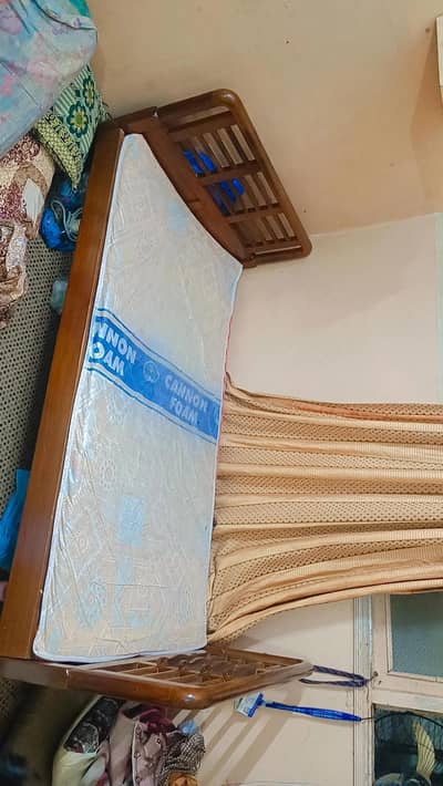 Wooden Single Bed 10/10 Condition With Mattress