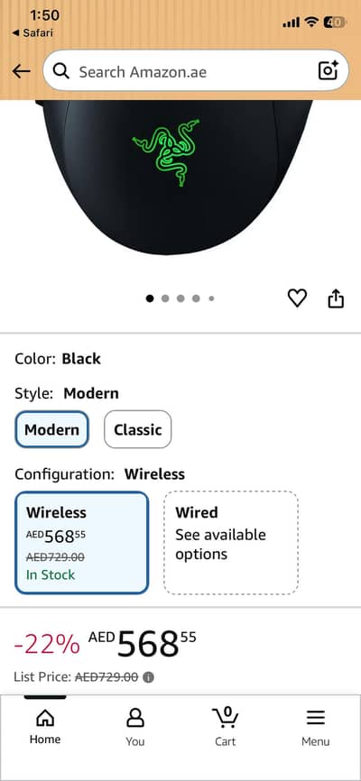 Razer naga v2 pro original  gaming mouse