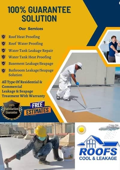 Roof Leakage Seepage Waterproofing & Heat proofing Washroom Water Tank