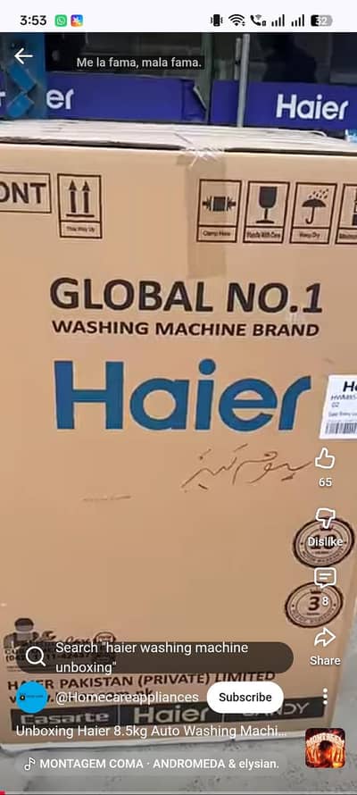 haier fully Auto washing machine 85-826