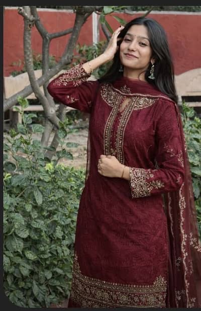 Lawn suit with very beautifull colour 3 piece suit