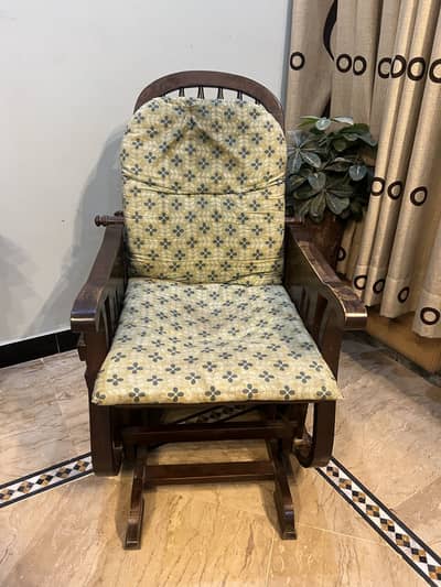 Elegant Wooden Rocking Chair with Cushion – Premium Quality