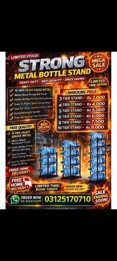 Premium Bottle Stand | Strong & Stylish Storage