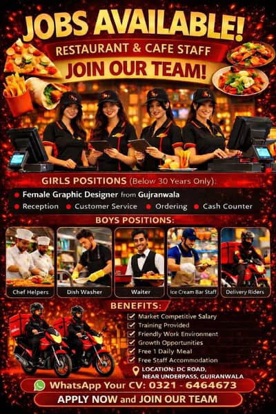 Jobs Available, HIRING Restaurant & Cafe Staff - 0/3/2/1/6/4/6/4/6/7/3