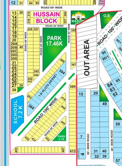 10 Marla Plot For Sale In Very Low Rate Hussain / Nargis Block