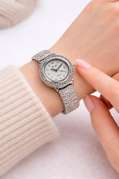 Silver Frost Crystal Quartz Watch