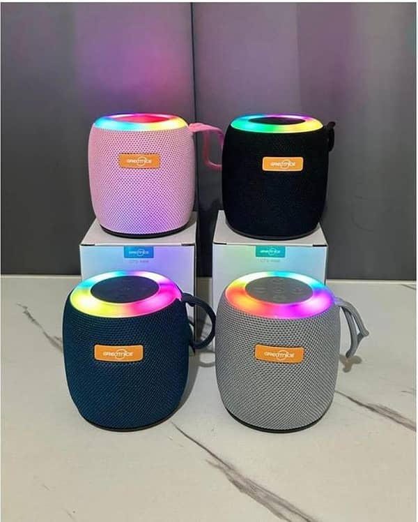 GREATNICE USA ORIGINAL GTS-1468 Mini Portable Bluetooth 5.0 Speaker with 5W High Bass SPEAKER RGB Lighting, 800mAh Battery (5 Hrs Playtime) speaker FM/USB/TF Support
