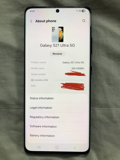 Samsung S21 Ultra 12/256