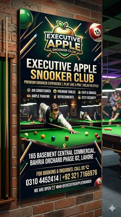Apple Snooker Club, Bahria Orchard Lahore, SnookerLahore