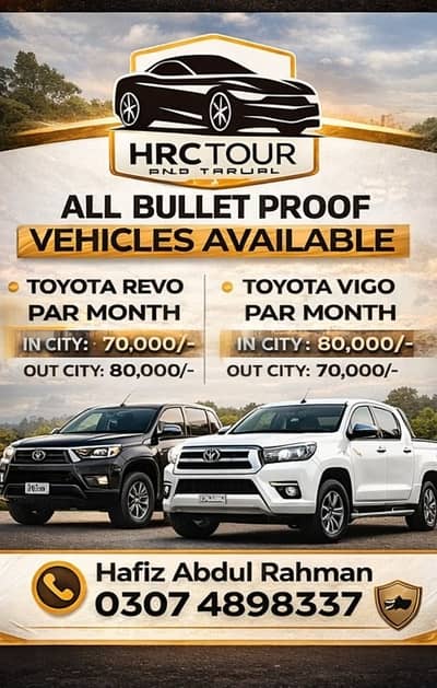 Bulletproof V8, Revo, Fortuner & Prado – Premium Rental Services