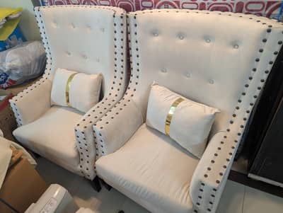 wooden Bedroom Sofa Chairs (pair)