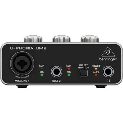 Behringer U-PHORIA UM2 2×2 USB Audio Interface used