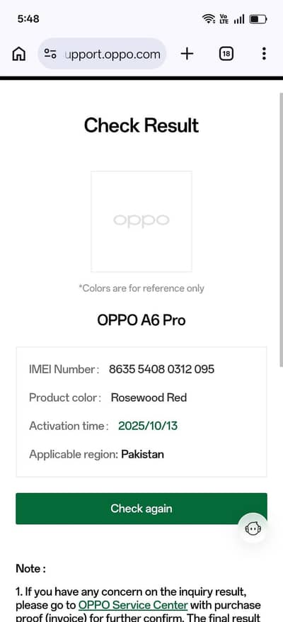 Oppo A6 pro 8/128 with warranty for sale