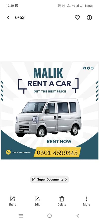 Rent A Car -SUZUKI EVERY KARVAN & BOLAN Available for Rental Booking