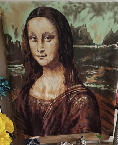 Mona Lisa Picture in Fabric.    36" Wide  45" Length