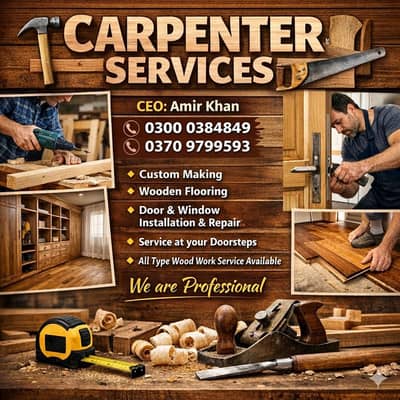 Carpenter Service in Lahore- Wood Work- Cabinet maker-Furniture Repair