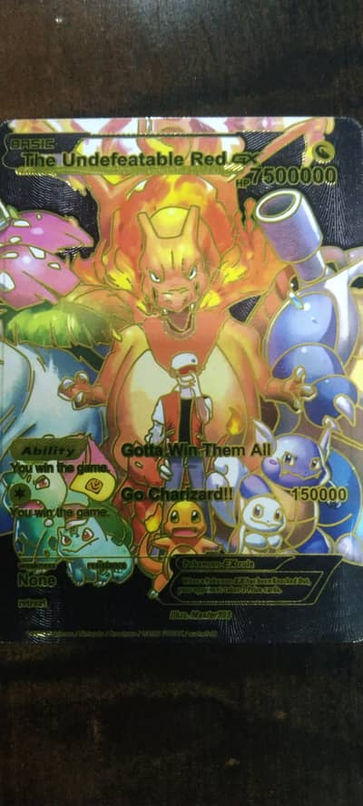 The Undefeatable Red GX Pokemon card