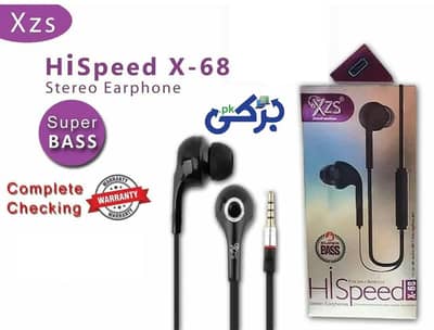 Wired Sterio Earphones With Built-in Mic 3.5mm Black