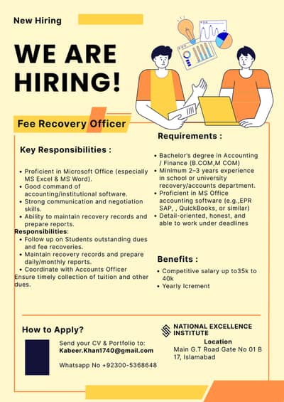 Assitant Accountant Fee Recovery (Only Male)