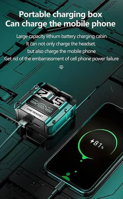 wireless Bluetooth  5.0 in_ear earbuds  with dual mic long bettery