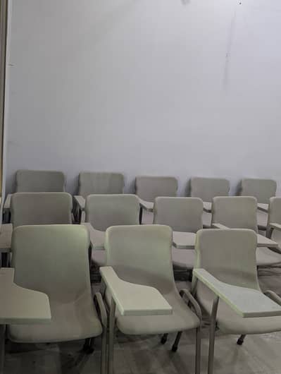 Study chairs with attached desk