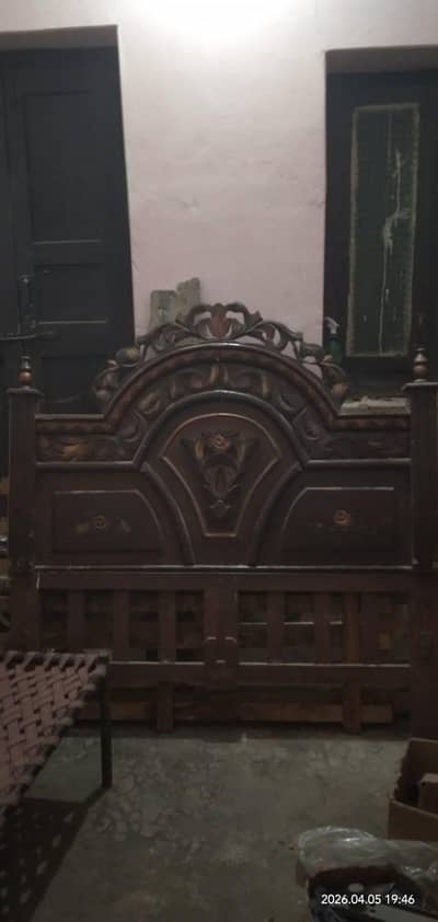 bed with dressing and mattress